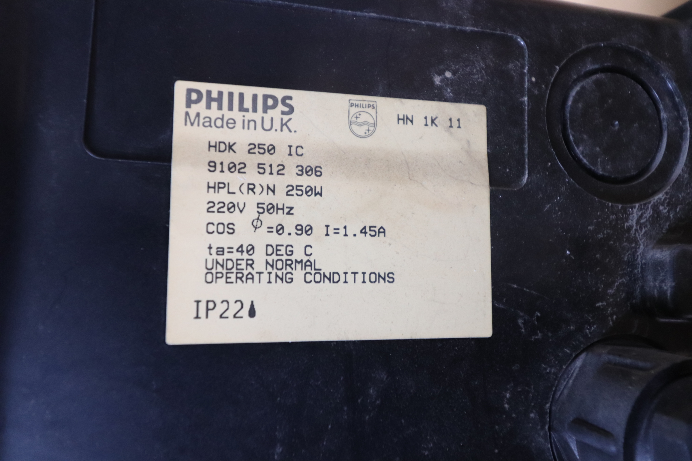 Industri lampe Philips HDK 250 IC