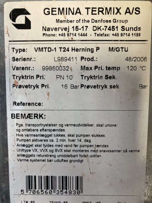 Fjernvarmeunit Termix VMTD-1.